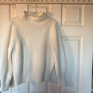 Mock neck off white sweater